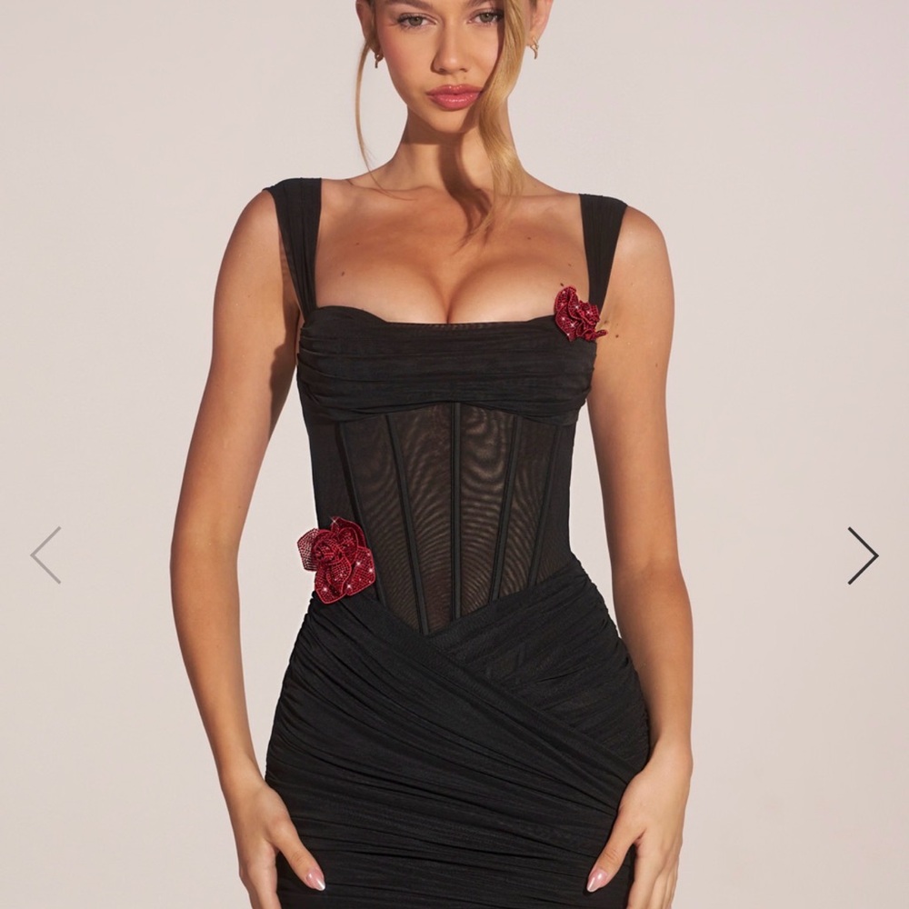 Oh Polly Black Mini Corset Dress